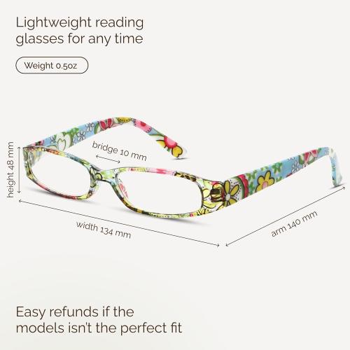 Gaoye 4-Pack Readers for Women, Blue Light Blocking Reading Glasses, Stylish Reading Glasses for Women in 4 Patterns
