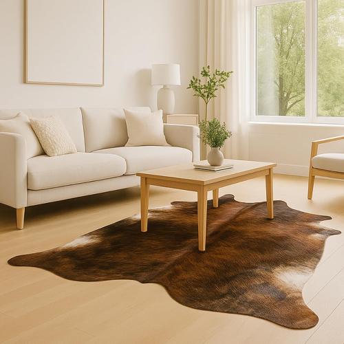 Color Dark Brindle rodeo Genuine Cowhide Rug: Real Animal Print Rug for Western Home Decor & Rustic Cow Rugs for Living Room - Hand-Picked Western Rugs, 6x7ft - Unique Country Style Hide Decor - Dark Brindle