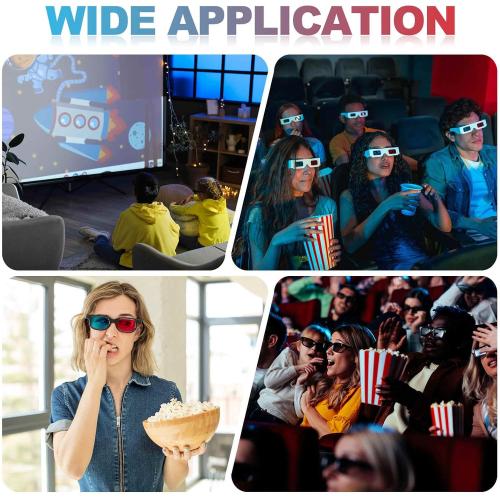 MECCANIXITY 2 Pcs Polarized Clip-on 3D Glasses, Passive Square 3D Viewing Glasses Frames for Image Maximum Movies Theater Games TV Photo Projector (Metal Clip)