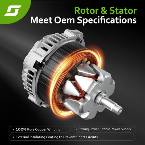 11570 New Alternator Replacement for V6 3.6 L Dodge Grand Caravan 11-20, Journey 11-19, Avenger 11-14, for Chrysler 200 11-14, Town & Country 11-16, Volkswagen Routan 11-14, Ram C/V 12-15, 421000-0770