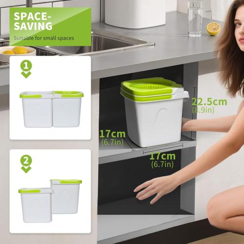 Masthome Small Spin Mop,Mop and Bucket Set,Microfiber Spin Mops with Bucket Detachable |Easy to Store|Adjustable Stainless Handle|3 Microfiber Heads|Mop and Bucket with Wringer Set for Home