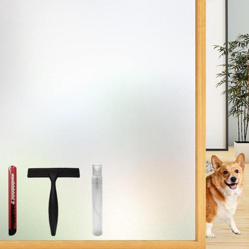 Window Privacy Film, Frosted Glass Static Cling, Self-Adhesive, UV Protection for Home Office (Pure, 47.2 x 78.7 Inch)