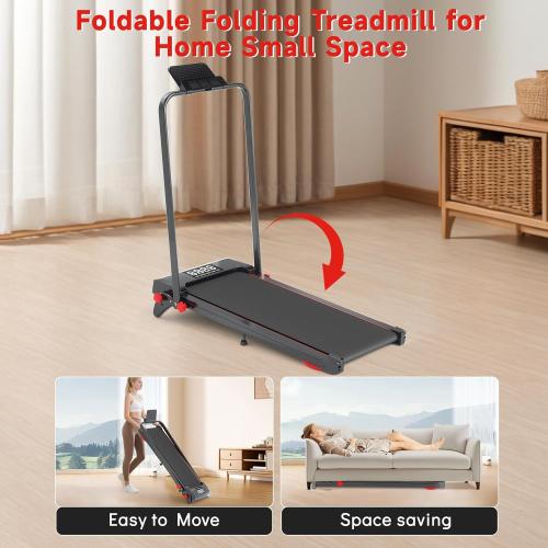 Walking Pad Treadmill with Incline and Handle Bar, 7.5MPH Under Desk Foldable Treadmill for Home Office with Remote Control