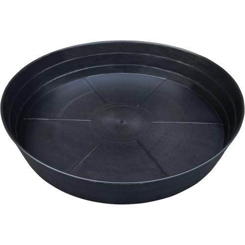 25 Inch Extra Large Planter Saucer, Extra-Deep 4.25 in Black Drip Trays for Flower Pot, Heavy Duty Drainage Tray Indoors No Holes, Plastic Plant Plate Water Catcher for Pots Base 19 20 21 22 in