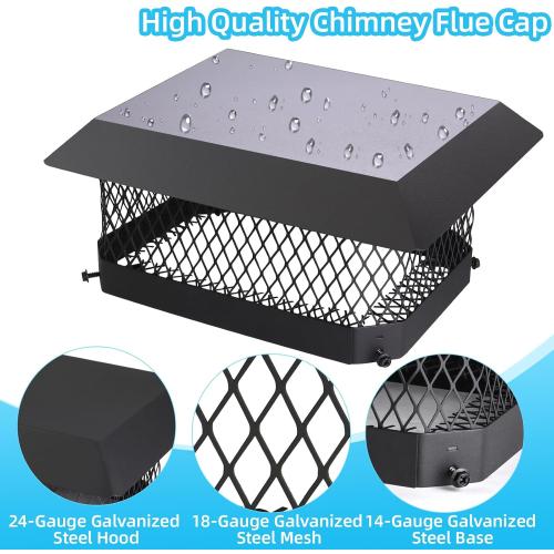 Chimney Cap 9x13 Chimney Cover,Fireplace Chimney Caps for Outside 9x13 | 9x13 Chimney Flue Cap Chimney Rain Cap,Roof Rain Guard Chimney Top Protector Chimney Exhaust Vent Cover for Flue Tile Clay