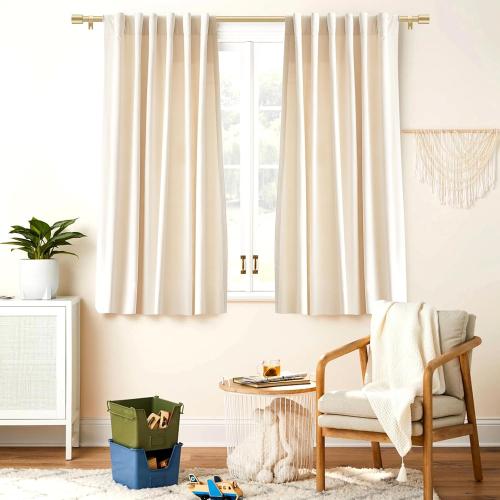 Gold Curtain Rods for Windows 28-48 Inch,Adjustable 5/8 In Curtain Rod Gold