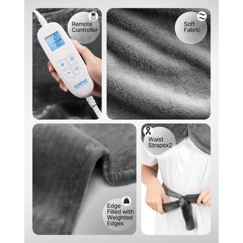 RENPHO Electric Heating Pad - 6 Heat Levels for Neck, Shoulder, and Back, Weighted Pad for Snug Fit - Machine Washable, ETL Safety Certified for Cold Nights and Winter, FSA Eligible