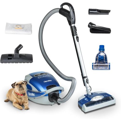 Prolux TerraVac Canister Vacuum, Pet Hair Vacuum, 5-Speed Touchscreen Control, Easy Storage 9-Piece Tool Kit, HEPA Filtration, Hardwood Floors, Carpet, Deluxe Model
