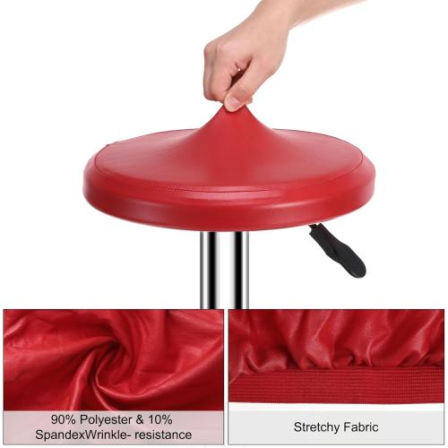 uxcell Round Bar Stool Covers, 2 Pack Round Seat Cover Dia.11-13, PU Non-Slip Circle Stool Cover for Chairs Stool Slipcovers, Red