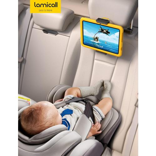 Lamicall Car Tablet Headrest Holder - Car Back Seat Headrest Tablet Mount Stand for Kids, Road Trip Essentials Accessories Gifts, for 2025 iPad Pro 11/13 Air Mini, iPhone, Galaxy Tab, 4.7-13 Devices