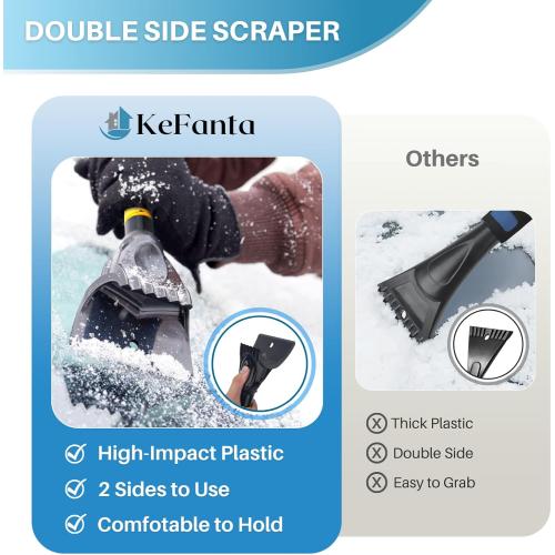 KeFanta Ice Scrapers for Car Windshield, 2 Pack 27'' Snow Removal Brush for SUV and Truck Window, Automotive Winter Accessories