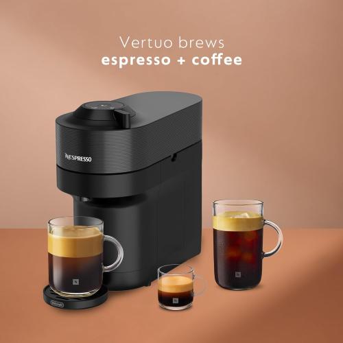 Nespresso Vertuo Pop  Cold Value Added Bundle with Iced Coffee Tumbler by De'Longhi, Liquorice Black