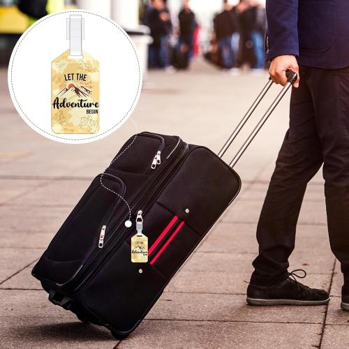 Kajaia 12 Pcs Let the Adventure Begin Luggage Tag Baggage Tags Identifiers Travel Bag Tags for Luggage Name ID Label for Suitcases Men Women Funny Wedding Guests Birthday Gifts