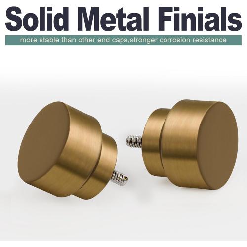 Warm Gold Curtain Rods for Windows 72 to 144 Inches Adjustable Length Heavy Duty 1 Diameter Brass Bronze Long Window Curtain Rod with Solid Metal Finials for Outdoor Farmhouse Bedroom Living Room