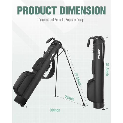 Golf Stand Bag, Lightweight Par 3 Golf Bag Holds Up to 7 Clubs with Two Way Dividers Cooler Pocket Shoulder Strap and Multiple Storage Pockets for Men and Women