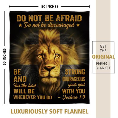 Afterprints Christian Gifts for Men, Blanket Printed with Lion & Bible Verse, Religious, Birthday Gifts for Men, Teen Boys, Catholic, Spiritual, Baptism Gift, Soft Throw Blanket 50'' x 60''
