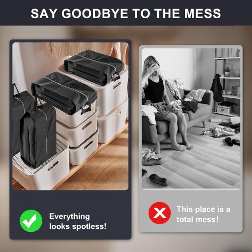 Shoe Bags for Travel, 6 Pack Extra Durable Travel Shoe Bags for Storage and Packing, Reusable Water-proof Shoe Bag with Smooth Zipper, Portable Travel Essentials