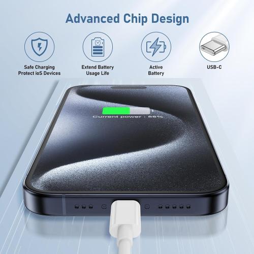 USB C to USB C Cable, 2Pack 60W[10FT 6FT], Type C to C Cable Fast Charging Cord for iPhone 17/16/15/Pro/Pro Max/Plus, iPad Pro, MacBook Air 13 inch/iPad Pro/Air, for Samsung Galaxy and More