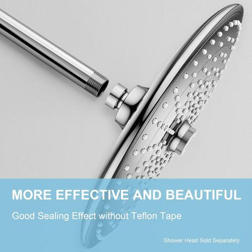 OFFO Shower Arm with Flange, 16 in Ceiling Mount Replacement Rain Shower Head Straight Arm Ceiling-Mounted For Fixed Shower Head & High Pressure Rain, Chrome