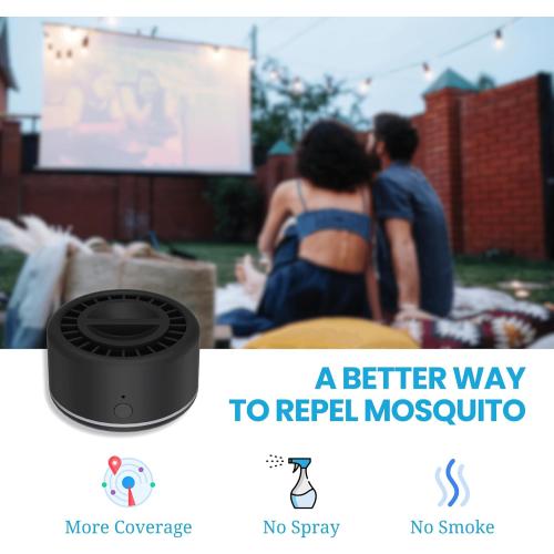 Mosquito Repellent Outdoor Patio Rechargeable Portable Insect Repeller Indoor 30 ft Mosquito-Free Protection Bug Repellent Device Camping Hiking Outing 2 Refills (Black)