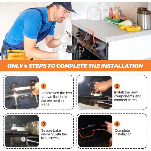 16-5/8’’wide X 15-3/4deep WP308180 W10308477 Oven Bake Element Replacement for Whirlpool Oven Heating Element WP308180 by Beaquicy - Suitable for Kenmore,Whirlpool ovens RF366PXXN2,FEP310EN0,RF365PXYN0,RF327PXVW,etc.