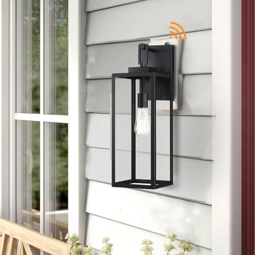 22 Inch Outdoor Wall Light Dusk to Dawn, Extra Large Wall Lantern for House Exterior Wall Sconce with Sensor, Photocell Porch Light for House Outside Garage Patio Lighting, E26 Socket, 1 Pack