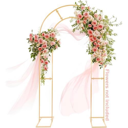 GRENTY Open Arch Backdrop Stand,7.2 FT Metal Double Arch Backdrop Frame U Shaped Wedding Arches for Wedding Ceremony, Baby Shower, Birthday Party, Graduation Party, Photo Backdrops (Gold)