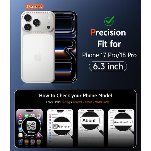 FNTCASE for Phone 18 Pro Case / 17 Pro Case Clear with Screen Protector