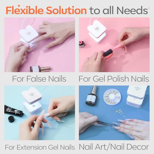 modelones Mini UV Light for Gel Nails, UV Nail Lamp, Nail Light with 2 Timers for Fast Curing Gel Polish Nails Extension, Portable LED USB Flash Cure Lamp for Travel