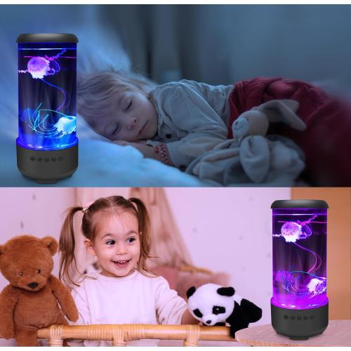 Jellyfish Lamp, 18LED 7-Color Changing Light with 5 Levels Brightness Jellyfish Aquarium fish lamp Home decor, children's birthday gift, men's and women's holiday gift, relaxing mood atmosphere