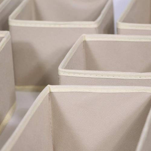 DIOMMELL 13 Pack Foldable Cloth Storage Box Closet Dresser Drawer Organizer Fabric Baskets Bins Containers Divider for Clothes Underwear Bras Socks Lingerie Clothing,Beige 245
