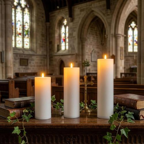 Flameless LED Candles, Flickering Larger Candles with Remote Control & Timer, Battery Operated Waterproof Pillar Candles,3pc for Valentine's Day,Indoor Outdoor Lanterns,Church,Wedding,Patio Porch