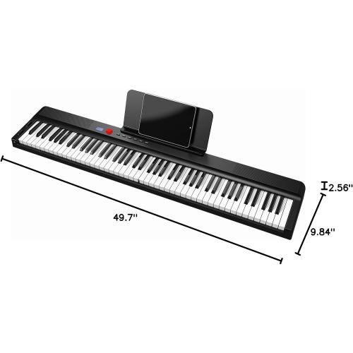 Longeye Foldable Piano Keyboard 88 Key Folding Piano Portable Electric Keyboard Semi Weighted Digital Piano for Beginners with Headphone, Sustain Pedal, Music Rest, Carry Case (Enhanced Sound)