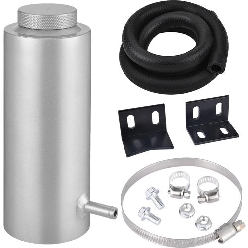 EVIL ENERGY Coolant Overflow Tank, Radiator Overflow Bottle 800ml Universal Aluminum Silver
