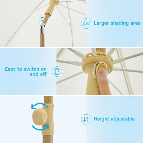 Patio Umbrella with UPF 50  Protection, 8 Ribs, Push Button Tilt - Versatile Outdoor Shade for Garden, Courtyard, and Beach