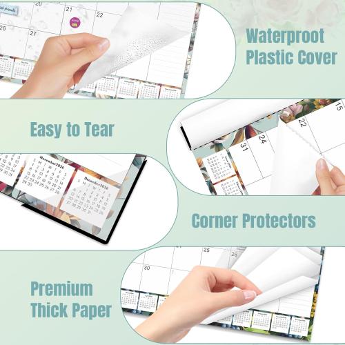 Gannyfer Desk Calendar 2026 - 18 Month Large Desk Calendar 2026-2027, Use January 2026 to June 2027, 22 x 17 Desktop Pad Calendar, Office Supplies Perfect for Planning and Organizing In Your Home, School or Office(6 Stickers Included)