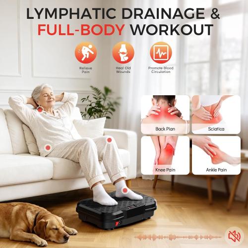 NXSCI Vibration Plate Exercise Machine, Vibration Plate for Lymphatic Drainage Weight Loss, Shake Plate with 250 Speed Levels, 400 Lbs Capacity Full Body Workout for Home Office Gym