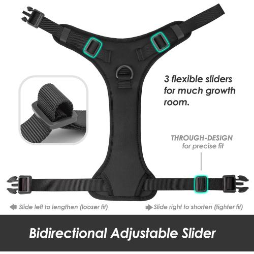 No Pull Dog Harness, Puppy Vest with Front Clip for Small Medium Large Sized Dog(Black,S)
