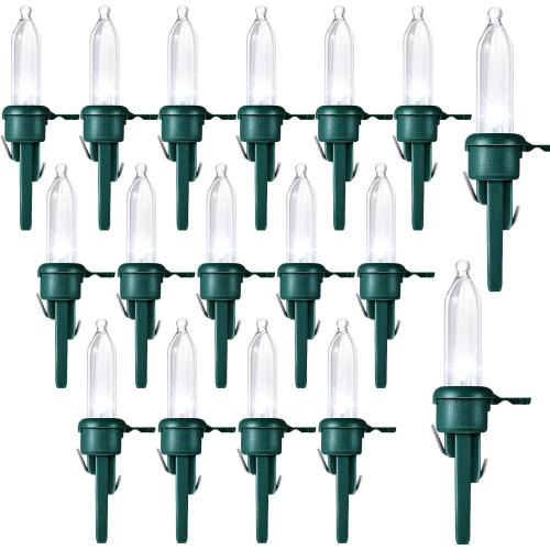 Honoson 60 Pieces LED Replacement Christmas Bulb 3v Waterproof LED Lights Bulbs Bulk for Christmas Tree Decorations Xmas Indoor Outdoor Home Light Decor(Green Base with Cold White Bulb)