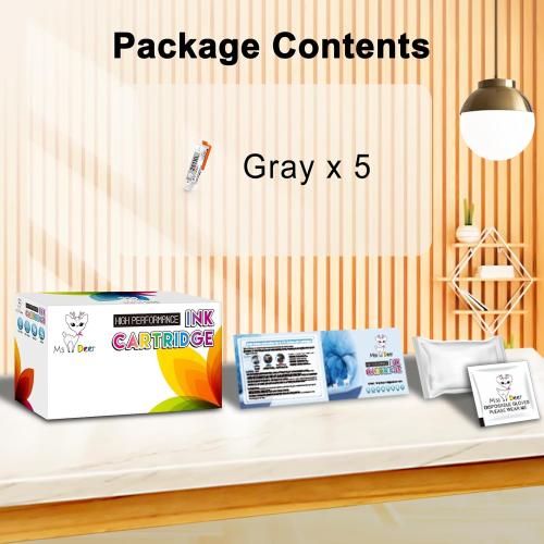 Miss Deer 251 Ink Cartridges Gray, Compatible Replacement for Canon 250 XL CLI-251XL GY PGI-250XL High Yield Work for Canon Pixma MG6320 MG7120 MG7520 iP8720 Printer 5-Pack (5 Grey)