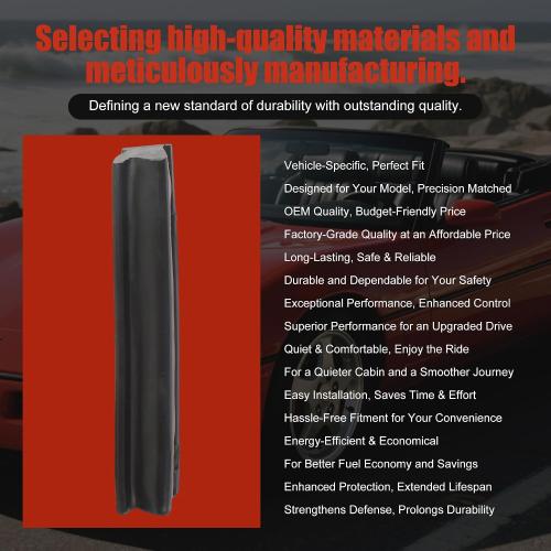 Upper Convertible Top Weatherstrip Seal KG4190 - Direct Fit for 1968-1982 Chevy Camaro & Firebird, Pontiac Trans Am - Water Leak Repair, Wind Noise Reduction, Premium EPDM Rubber