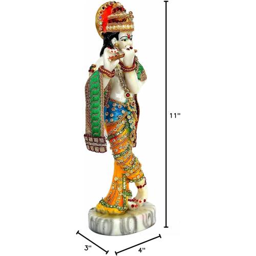 eSplanade Resin Krishna Statue Murti Idol Sculpture (11) Multicolour