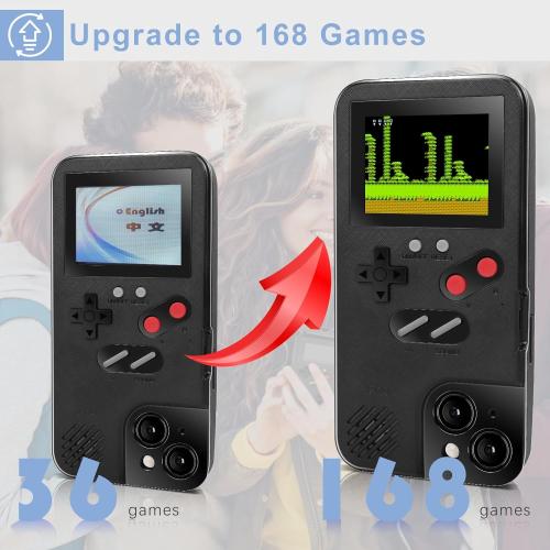 Pink iPhone 14 Pro Game Phone Case, 168 Built-in Small Video Games, Pink, Compatible with iPhone 14 Pro