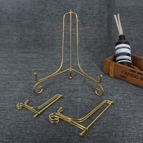 LIONWEI LIONWELI 6 Pack Iron Display Stand,Gold Iron Easel Plate Holder Stand for Displaying Pictures, Plates, Books and Arts (4, 6, 8 inch)