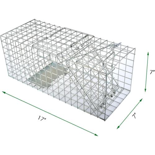 Heavy Duty Humane Live Animal Cage Trap for Squirrels, Weasels and Similar-Size Rodents - 17” x 7” x 7”