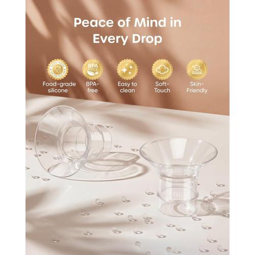 Nuliie 3-in-1 Flange Sizing Kit 13/15/17/19/21mm for 24mm Electric Double Breast Pump Flange/Shield, 10PCS Silicone Flange Inserts to Boost Pumping Efficiency & Comfort, BPA-Free Essential for Moms