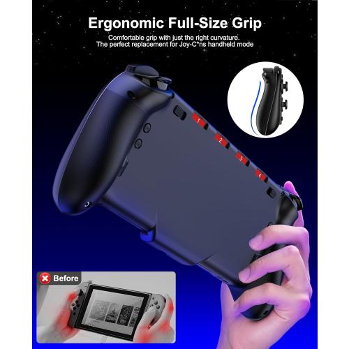 Gammeefy Switch Controllers Compatible with Nintendo Switch/Switch OLED, One-Piece Joypad Controller Replacement for Switch Pro Controller with 9 Lights Color, Christmas Gifts