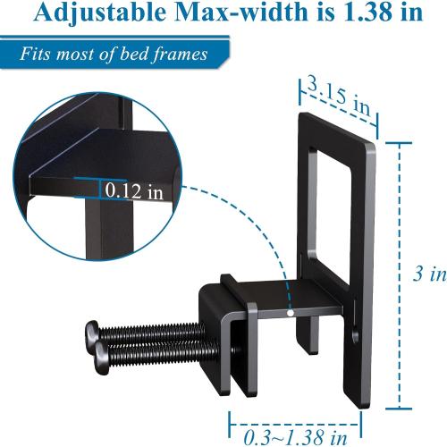 Non Slip Mattress Gaskets for Metal Bed Frame, 6 pcs Anti-Slip Holder in Place Gripper, Easy to Installation Keep Mattress from Sliding Gripper, Mattress Slide Stopper, Black