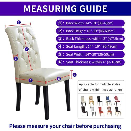 Stretch Chair Covers for Dining Room Set of 6, Removable Washable Dining Room Chair Covers, Dining Chair Slipcovers Seat Protector, Great Home Decor and Banquet Upholstery (Teal, 6 Pack)
