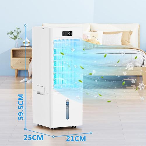 Windowless Portable Air Conditioners, 6L Swamp Cooler, 3-IN-1 Evaporative Air Cooler with 4 Ice Packs, 4 Modes & 3 Speeds, Auto Oscillating, 12H Timer, Remote, Quiet Cooling Fan for Home